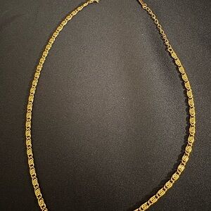 Fingerprint style Gold Chain Necklace